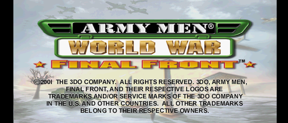 Army Men: World War - Final Front Title Screen
